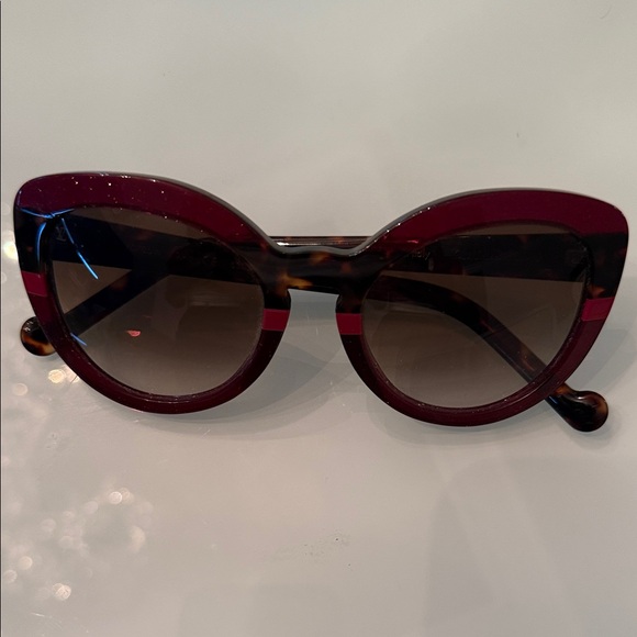 Louis Vuitton Burgundy and Brown Cat-Eye Sunglasses - Picture 1 of 7